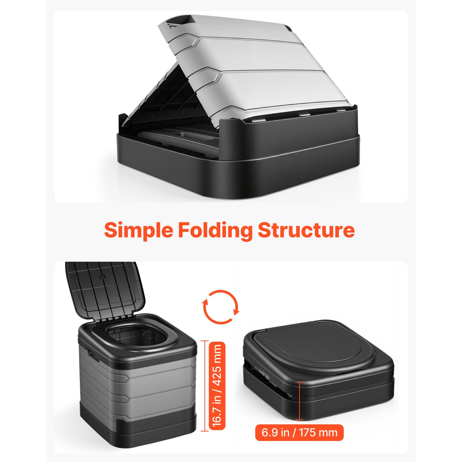 Uimoso Portable Folding Outdoor Travel Toilet, 330 lbs Capacity for Camping