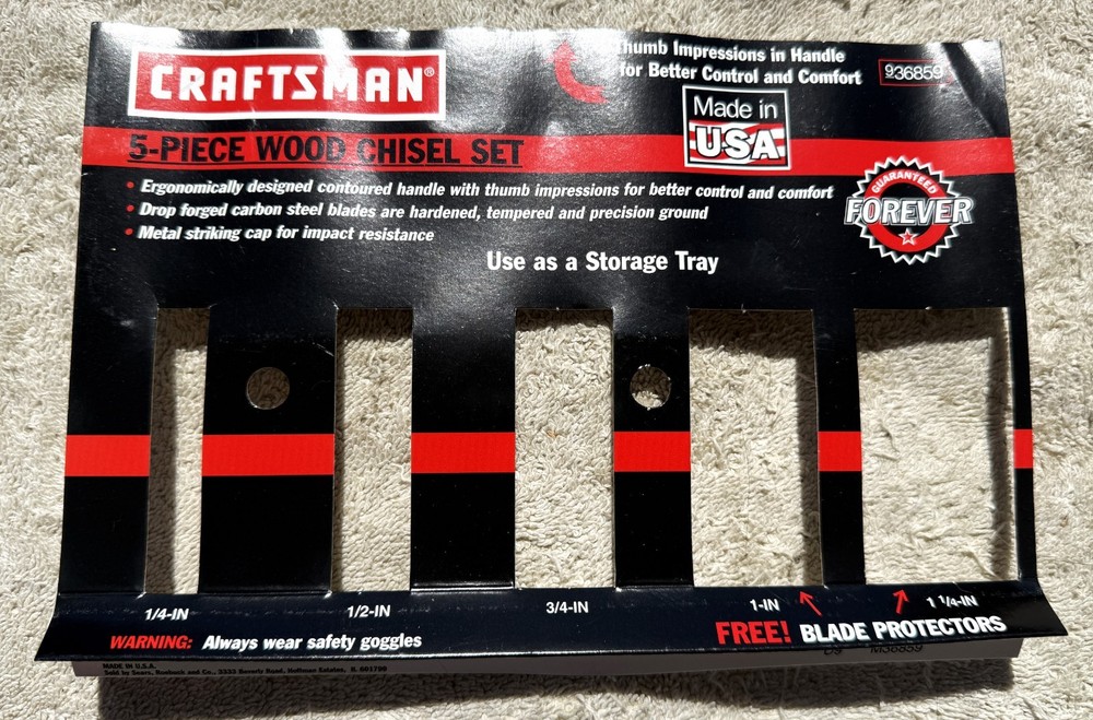 4 PC CRAFTSMAN CHISEL SET (WF) NO. 9-36859 - AS PICTURED