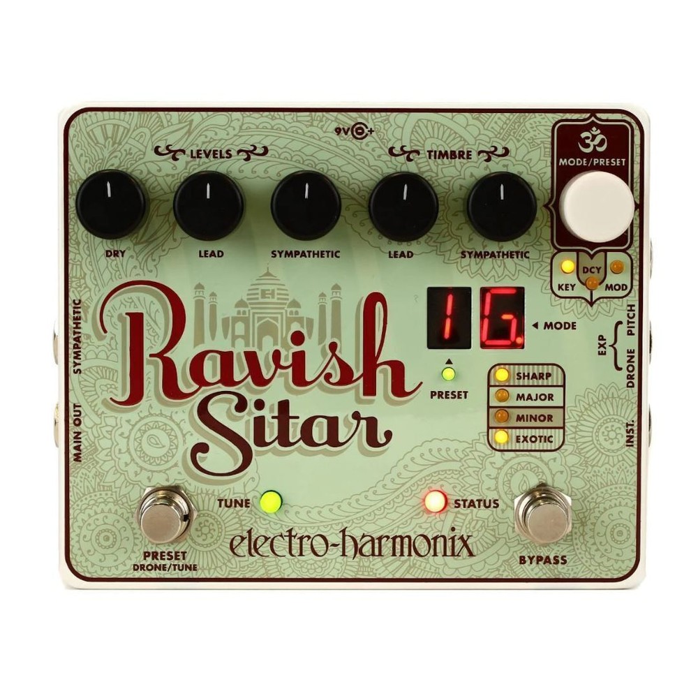 Electro-Harmonix Ravish Sitar Emulator Pedal with Selectable Decay Speed