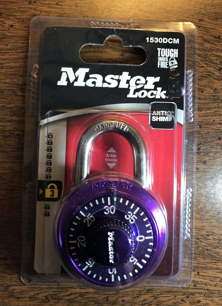 Master Lock Combination Padlock Lavender/Purple Anti-Shim