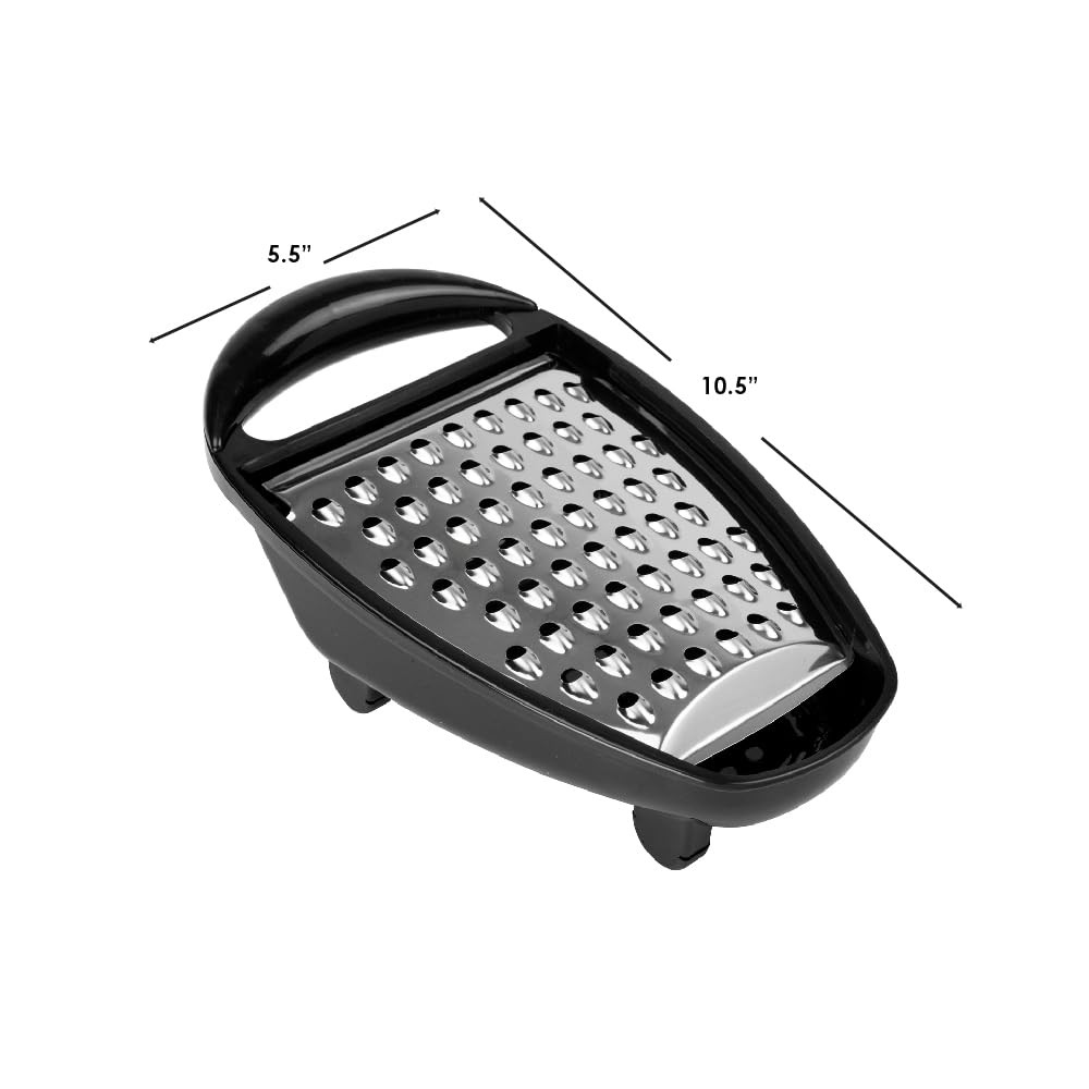 Home Basics Cheese Grater with Catch Tray Razor Sharp Coarse 1 - Pack, White