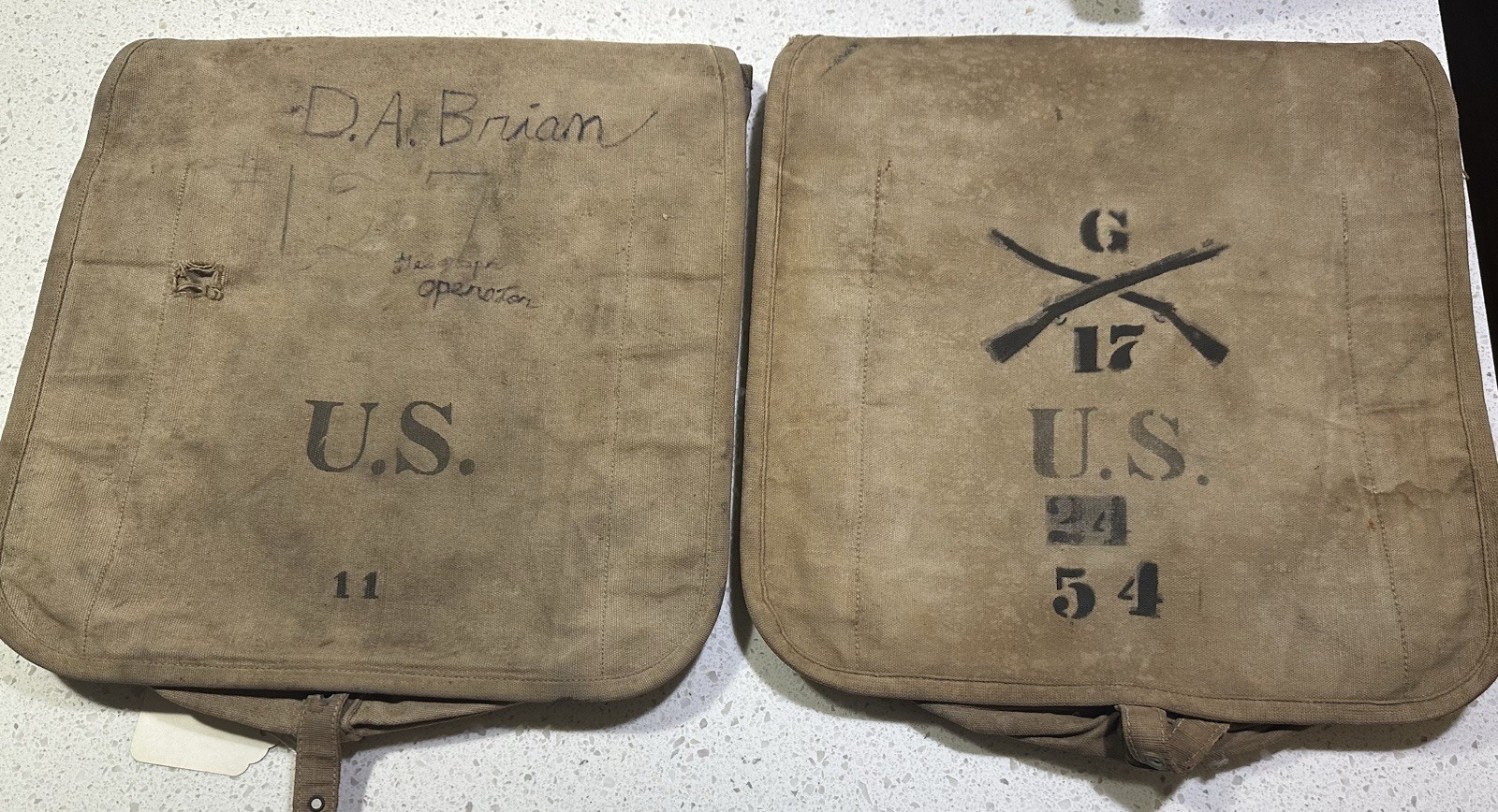 Lot Of 2 (Two) Early Spanish American War Haversacks With “D” Rings!