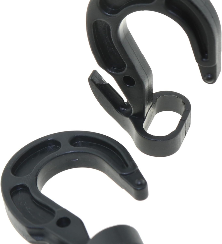 20PCS Black Plastic Adjustable Hooks Elastic Rope Binding Rope Hook Bungee Ro...