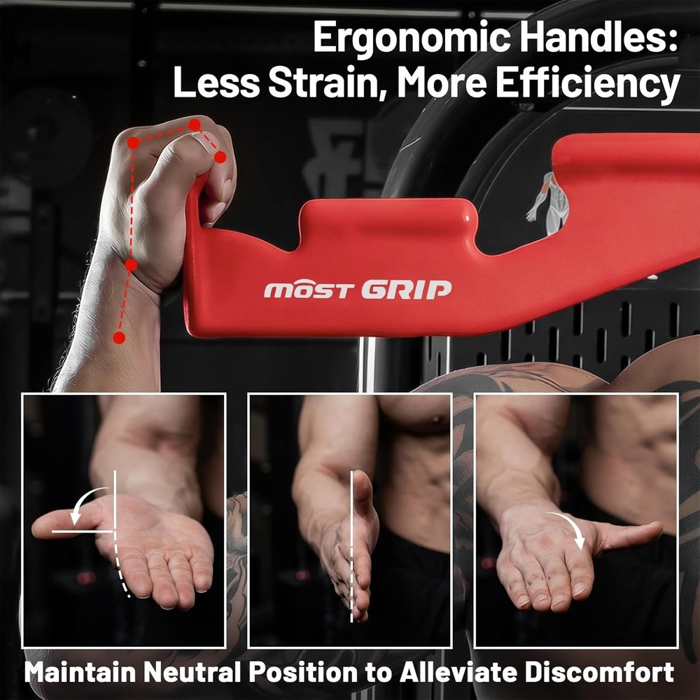 LAT Pull Down Bar with 6 Ergonomic Handles,Neutral Grip LAT Pulldown Attachments