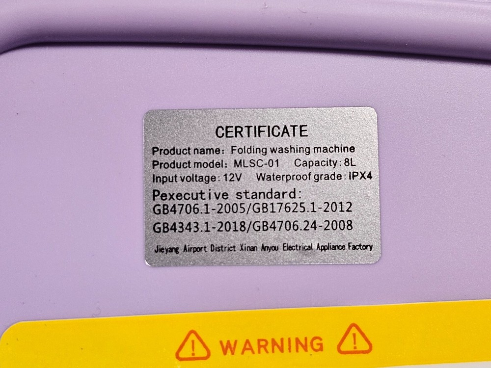 QTY 2 MULTI-FUNCTION FOLDING WASHING MACHINE CLOSE-FITTING MLSC-01 PURPLE 8L