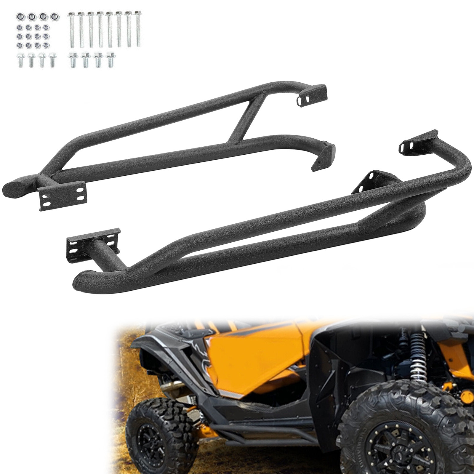 For Honda Talon 1000X/1000R 19-24 Heavy Duty Nerf Bars Rock Sliders Steel Black