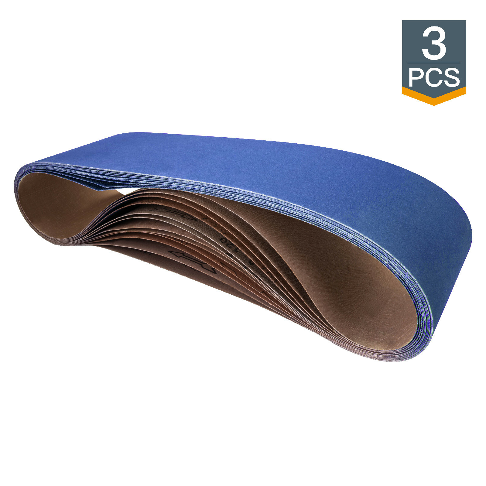 POWERTEC 6 x 48 In 60 Grit Metal Grinding Zirconia Sanding Belt-3PK (464806Z-3)