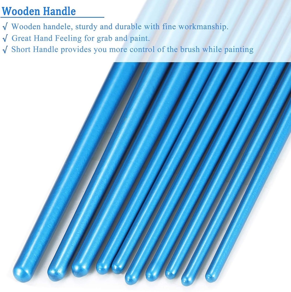 20-Piece Round-Pointed Nylon Paint Brush Set - Versatile Art Essentials