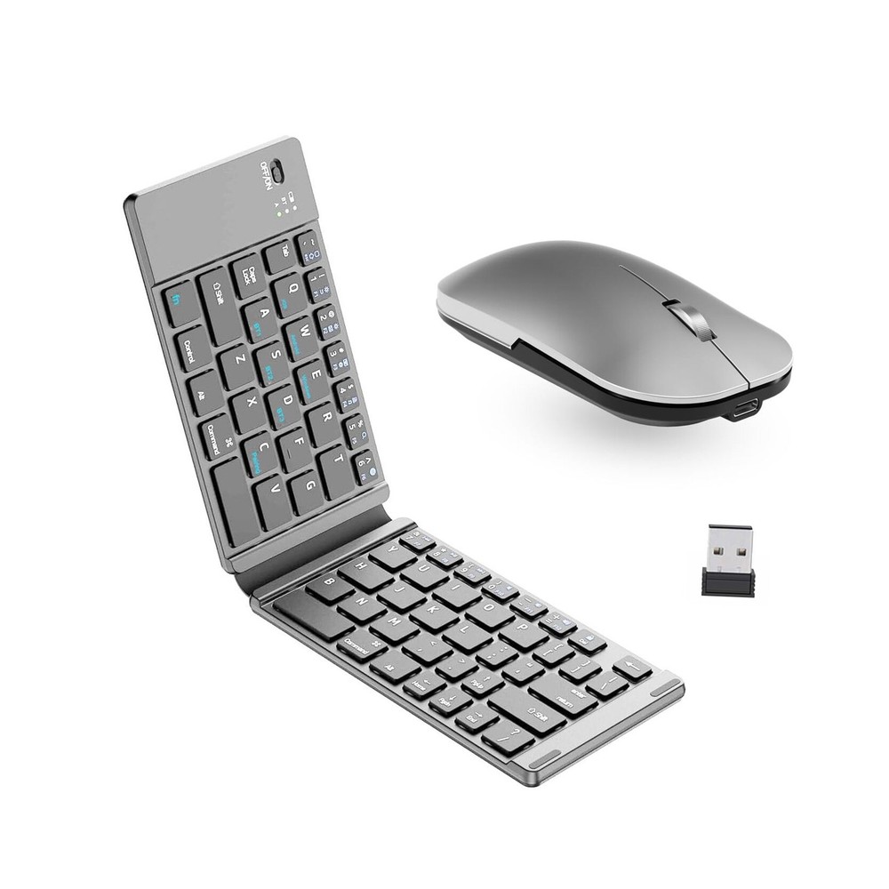 Foldable Keyboard and Mouse Combo,Bluetooth Keyboard and Mouse Combo for Gray