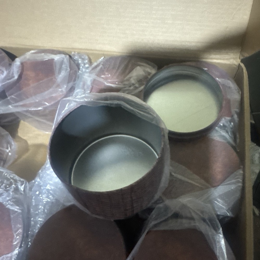 Candle Jars 12pcs 8oz Maple Leaf Pattern Red Wood Grain Empty Candle Can Box Set