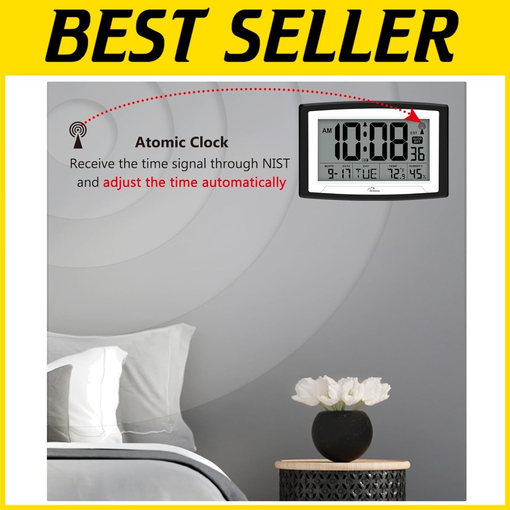 Atomic Digital Clock Auto Set with Temperature and Humidity