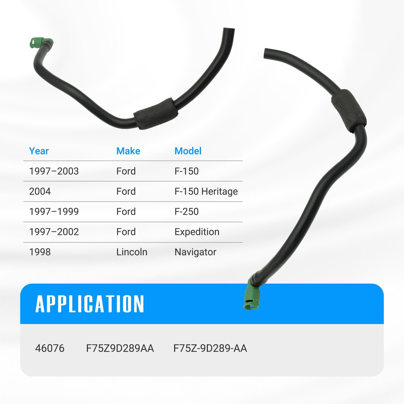 Fuel Vapor Purge Valve Hose Line Tube replacement for F75Z9D289AA Black