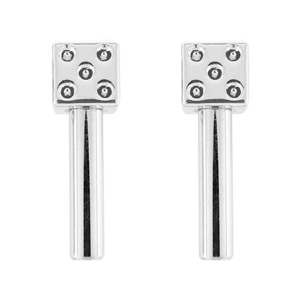 United Pacific 70049 Chrome Dice Door Lock Knobs - Pack of 2