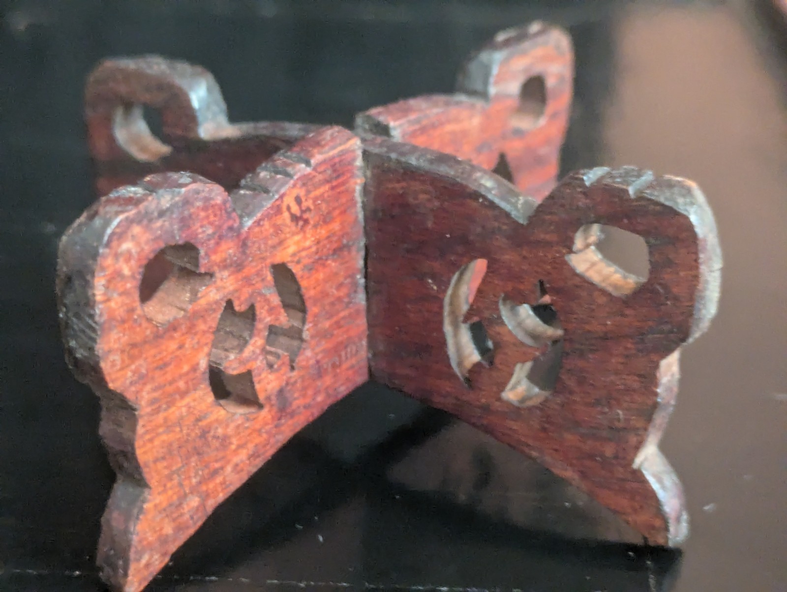 Vintage Chinese Carved Wooden Display Stand Vase Art Base Used