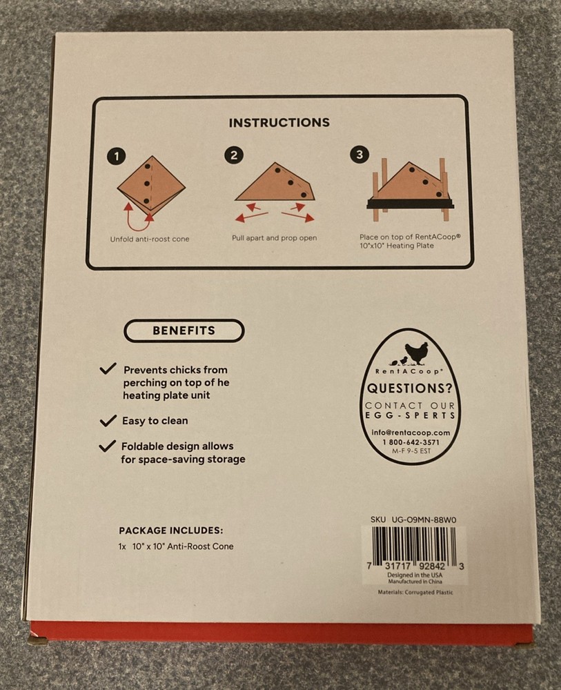 Adjustable 10x10 Chick Heating Plate with Anti-Roost Cone - Safe & Efficient