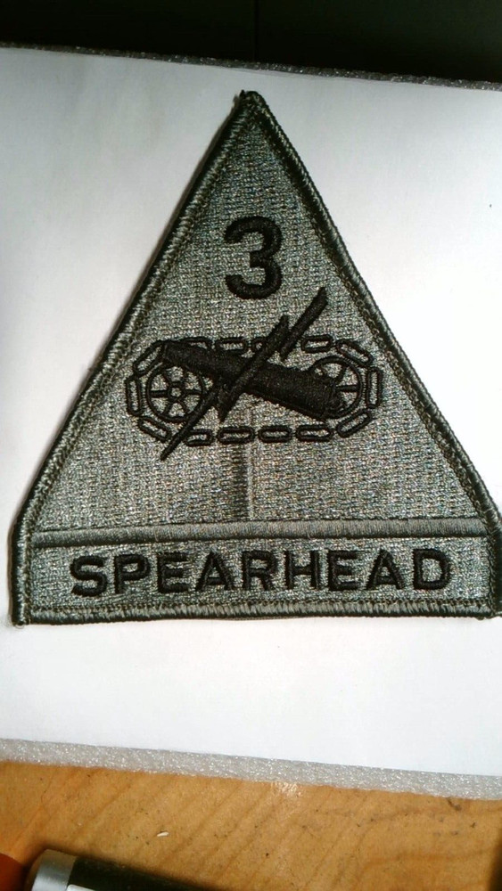 MILITARY PATCH HOOK & LOOP ACU US ARMY 3RD ARMORED DIVISION SPEARHEAD