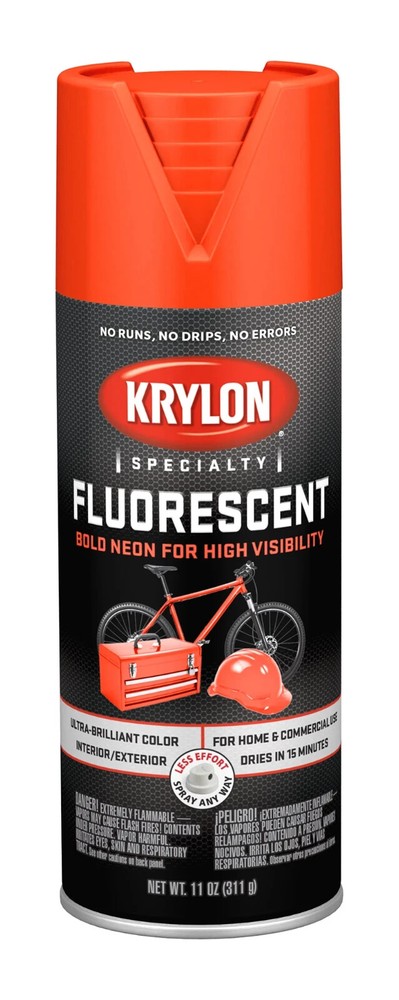 KRYLON 3101 - 4 PACK - Fluorescent Red Orange High Visibility Paint - 11 oz