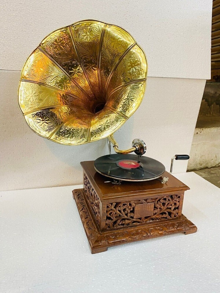 Shine Gramophone Fully Functional Working Phonograph win-up record Gramophone