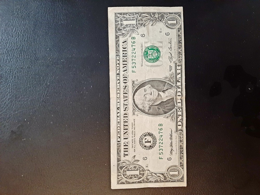 VINTAGE $1 ERROR MISCUT SCATTERED LADDER SERIAL NUMBER