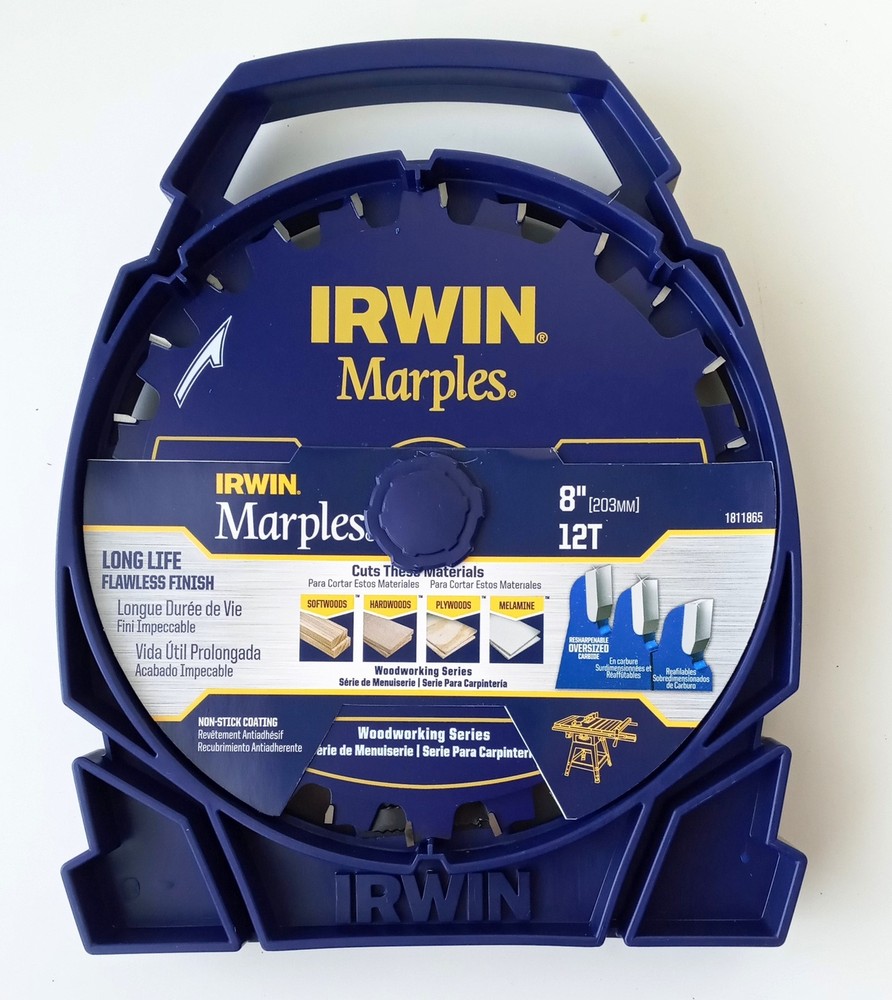 IRWIN 1811865 Marples 8" Stack Dado 12 Teeth Saw Blade Set Carbide Tip