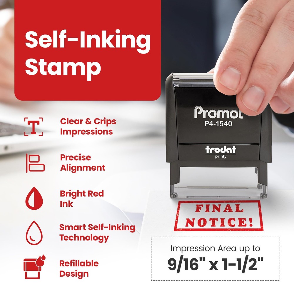 Final Notice - Self Inking Rubber Stamp - Ink Stamps