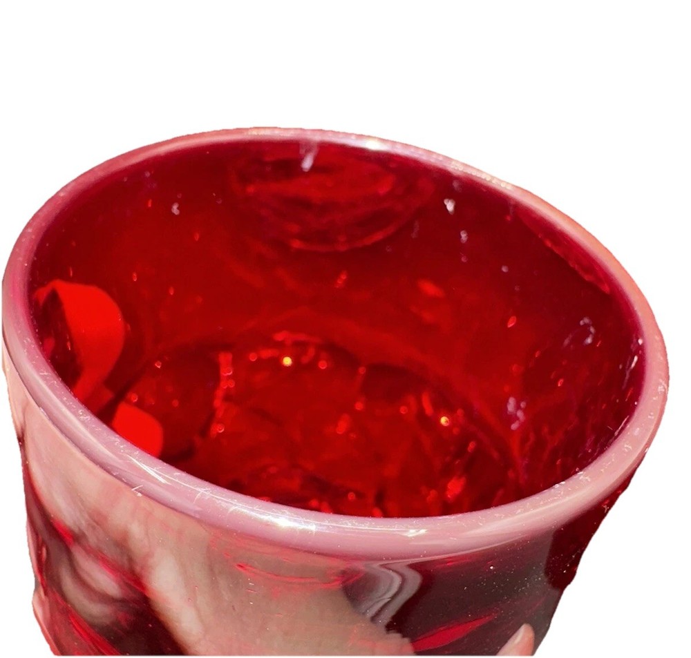Vintage Glasses Honey Comb Pattern by Viking (6) Ruby Red