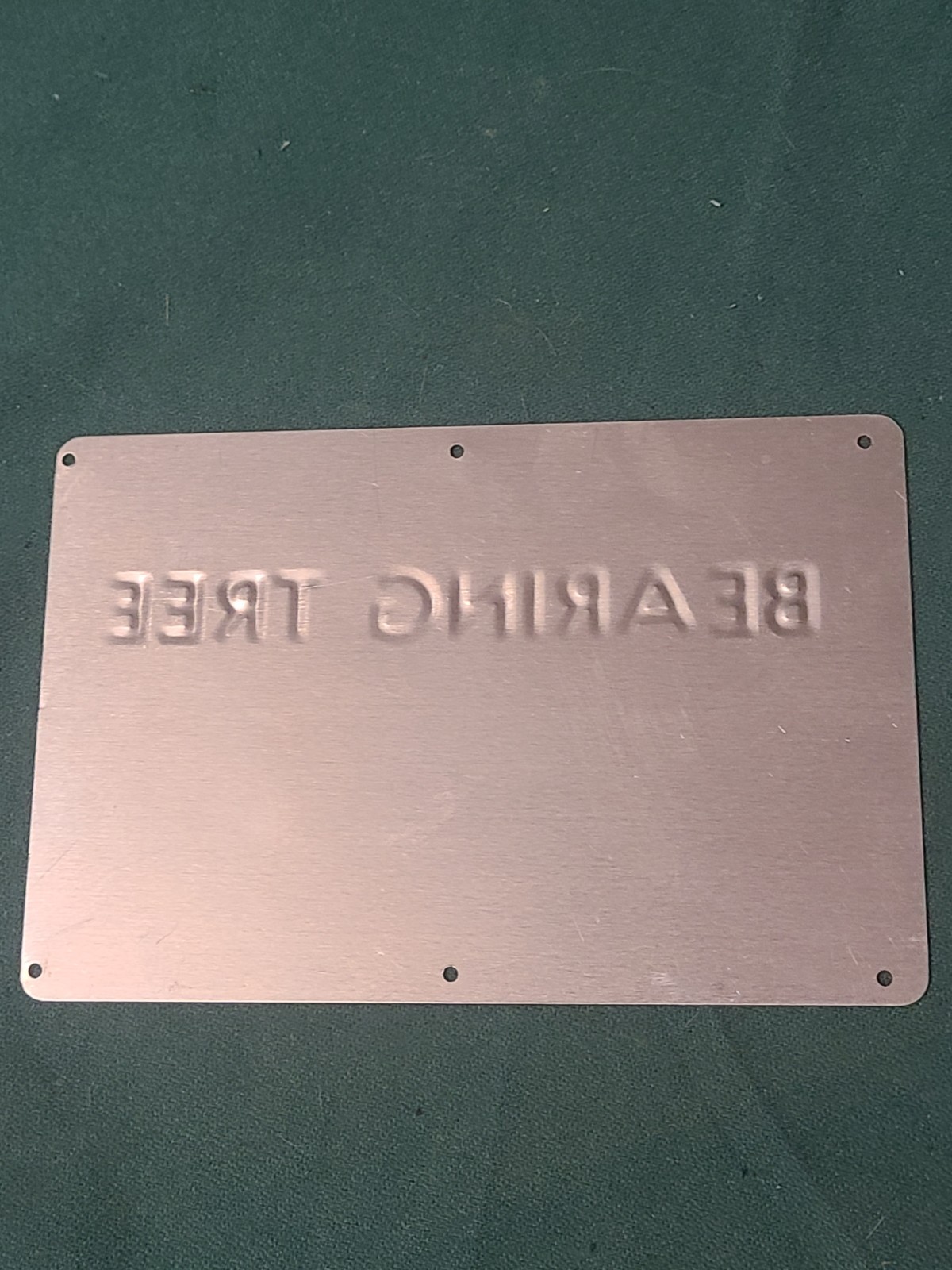 Mint Unused Bearing Tree Metal Sign Land Surveyor Used 4" x 6"