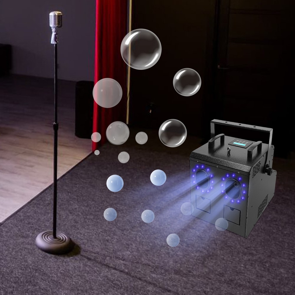 LED Smoke Bubbles Machine Bubble Fog Machine +Remote Control w/ RGBW Light DMX