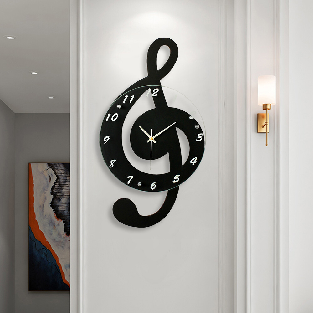 Silence Wall Watch Clock Musical Note Wall Clock Creative Office Home Decor USA