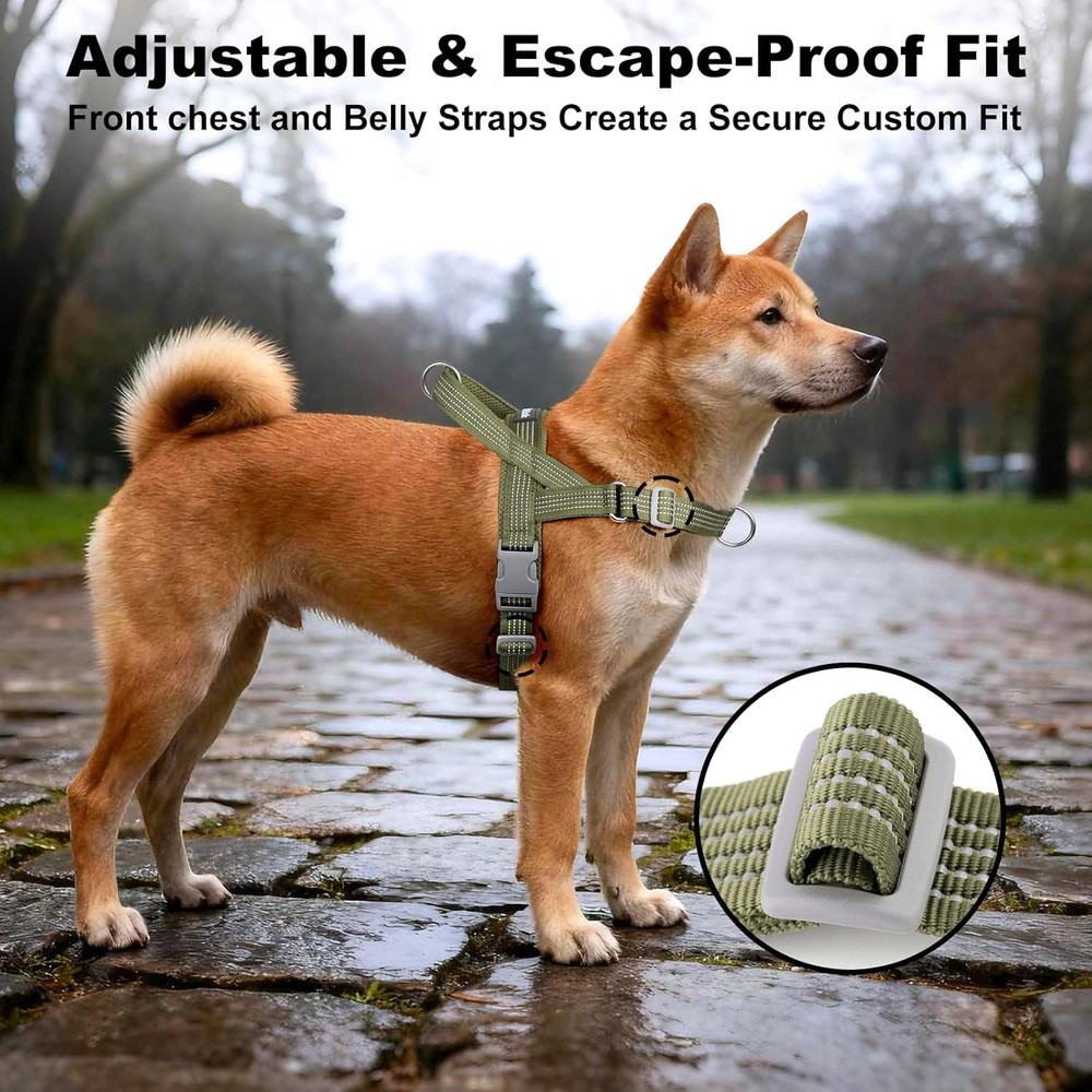 No Pull Dog Harness with Handle, Adjustable Mesh Padded Reflective Walking Harne