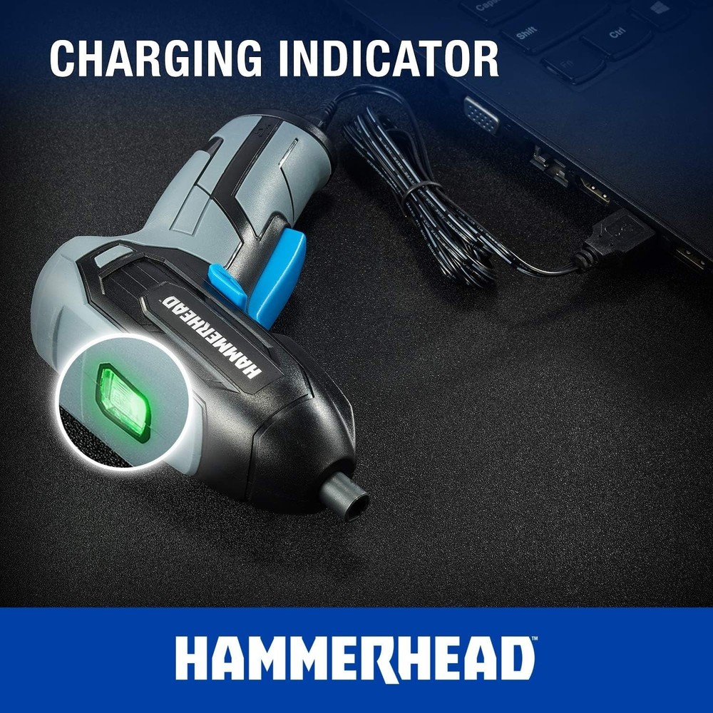 Versatile 4V Cordless Screwdriver - Rechargeable with 9 Bit Set & USB Charging