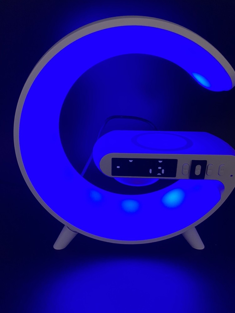 Smart Light Sound Machine, Alarm Clock Bluetooth Speaker, Wireless Charger.