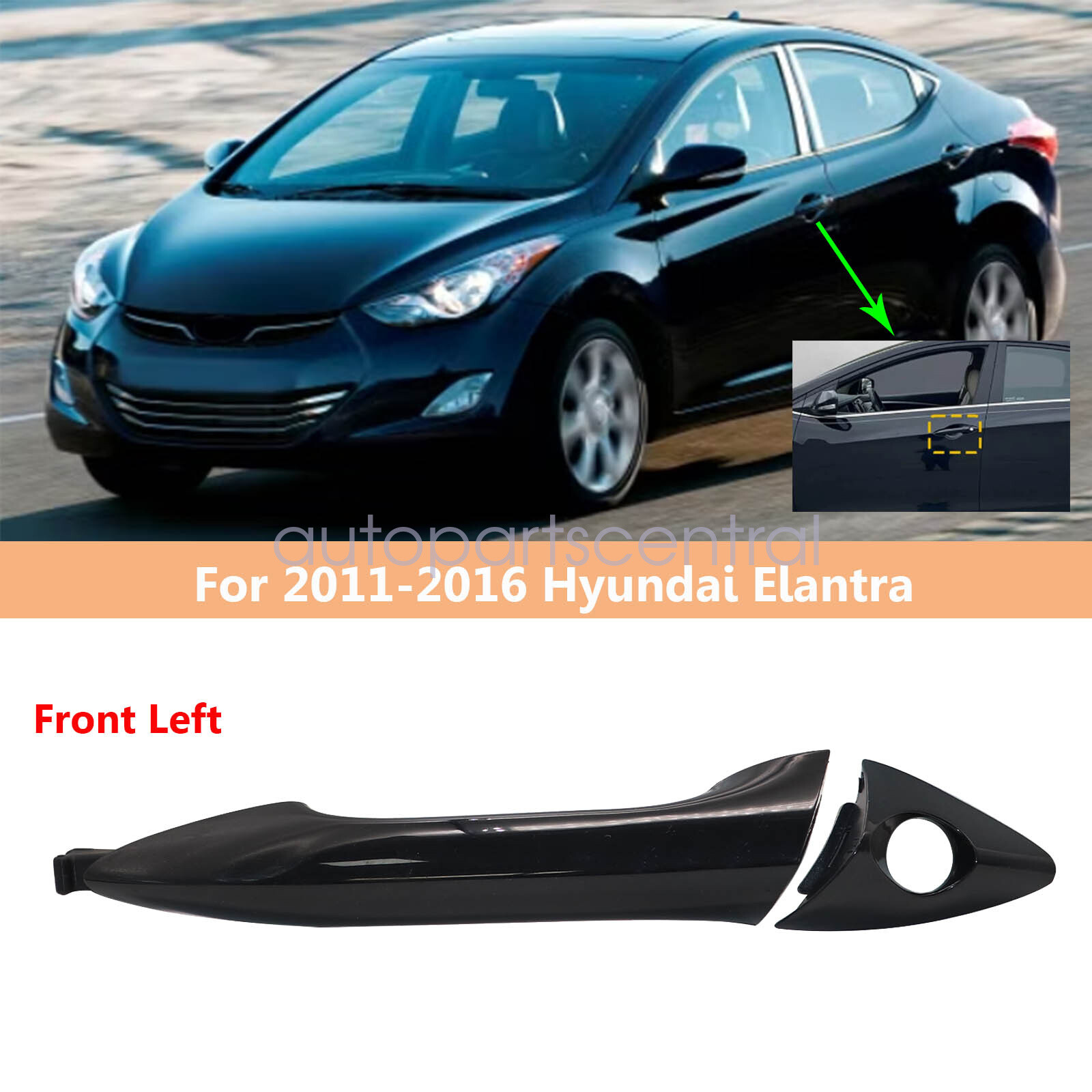 Left Front Outside Exterior Door Handle Driver Side Fit HYUNDAI Elantra 2011