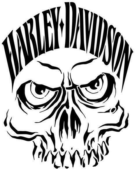 Harley Davidson Skull Logo Stencil Template Airbrush Paint # 90
