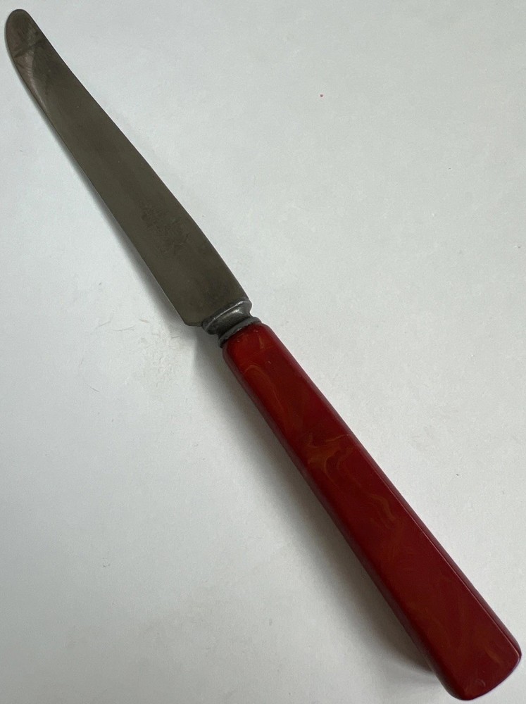Landers Stainless Flatware Knife Red Bakelite Handle