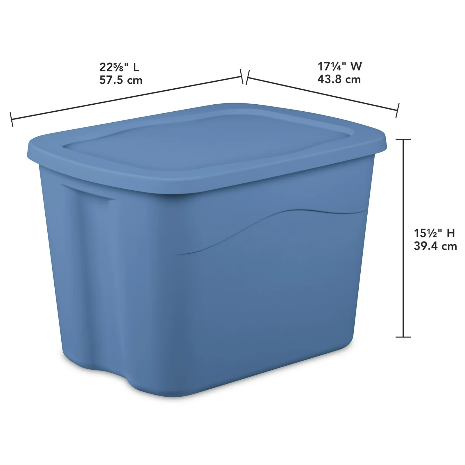 Sterilite 18 Gallon Plastic Storage Bin with Snap-on Lid, Light Blue, 8 Pack