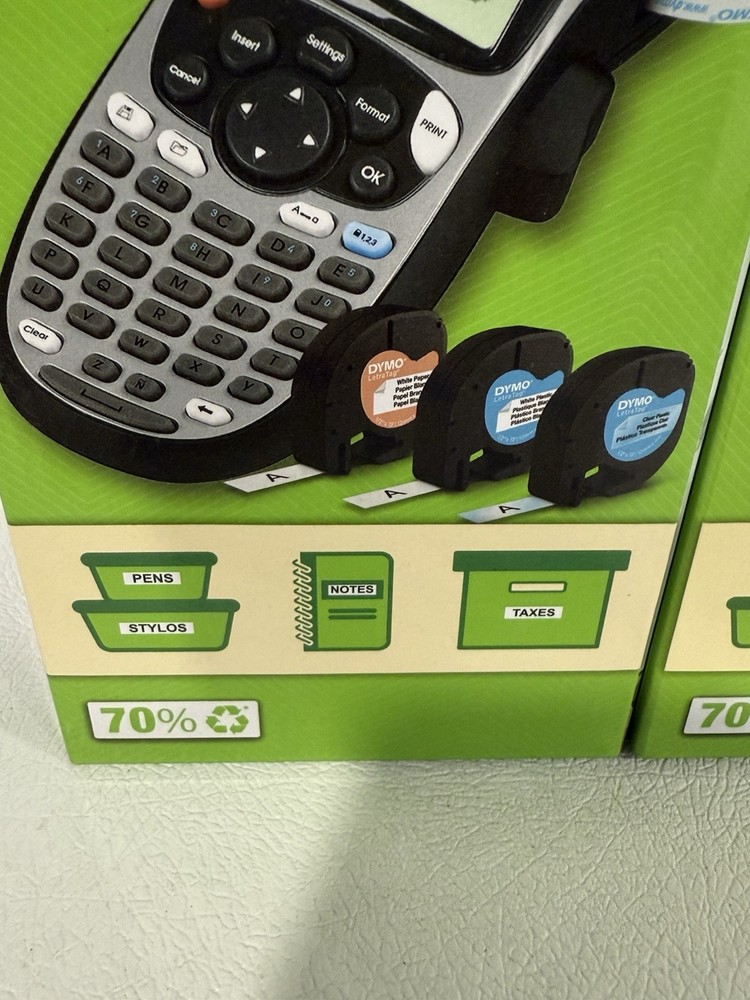 DYMO Portable Printer Handheld Label Maker Black Silver Letratag 100H+ Sealed!!