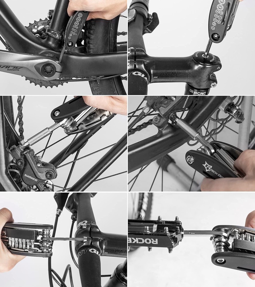 ROCKBROS 16 In 1 Multi-Function Bike Tool Kit - Portable Foldable Bike Multit...
