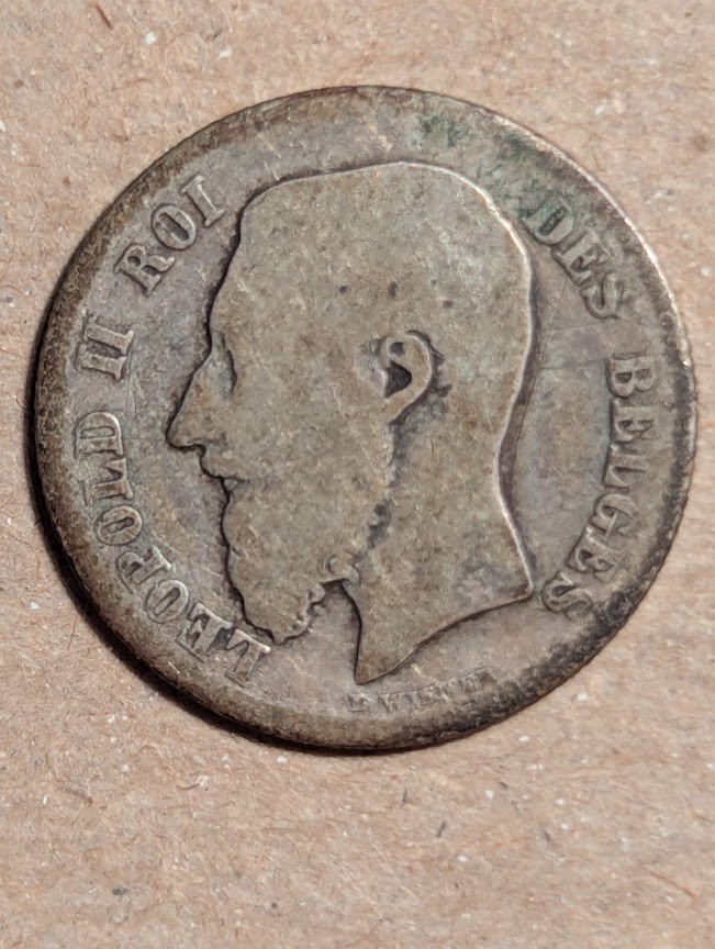 1866-1886 Belgian 50 Centimes Silver