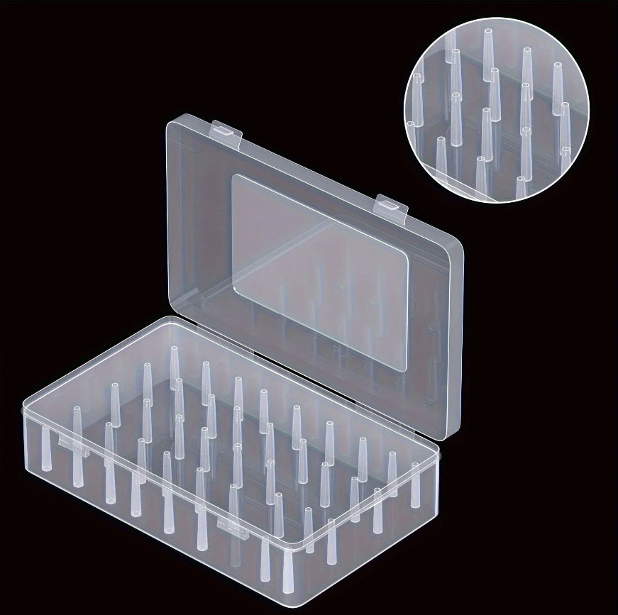 1pc 42-Roll Sewing Thread Storage Box Transparent Portable Organizer - NEW