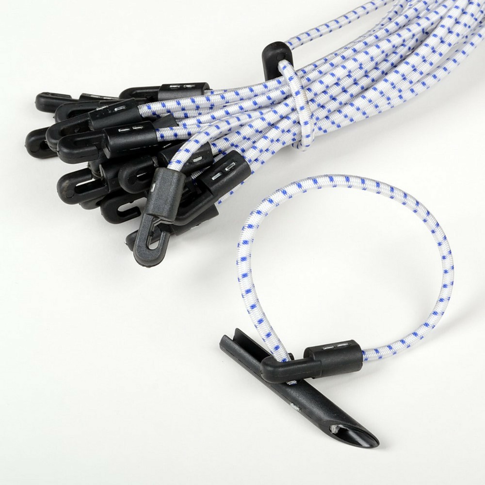 100-Pc. 12" Inch Elastic Bungee Tie ＆ Toggle Elasticated shock cords New