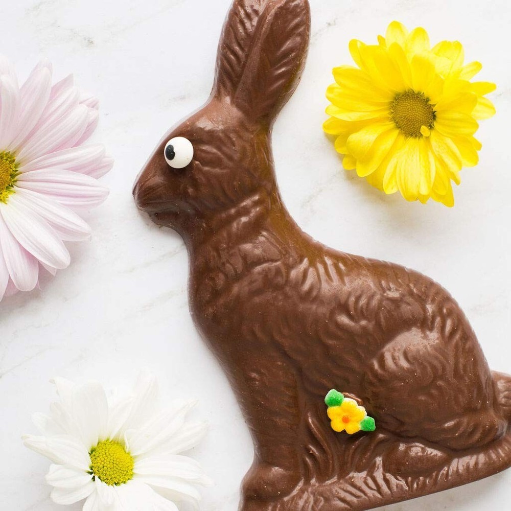 Large Solid Chocolate Easter Bunny - 1/2 lb 8 oz Hand Made Chocolate Bunny Ea...