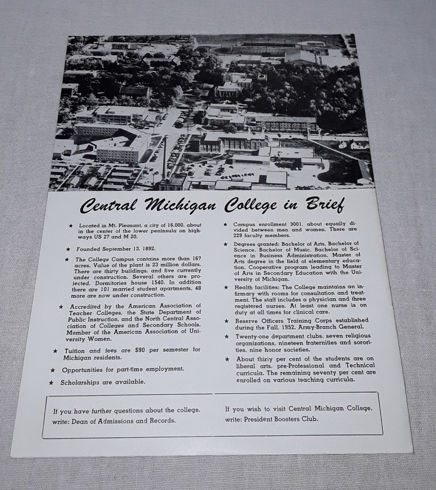1956 CENTRAL MICHIGAN COLLEGE RELAYS PROGRAM