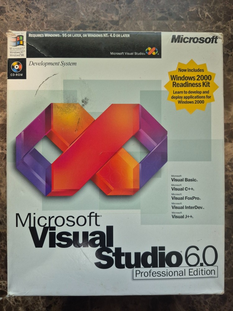 Microsoft Visual Studio 6.0 6 Professional 659-00391 RETAIL Box