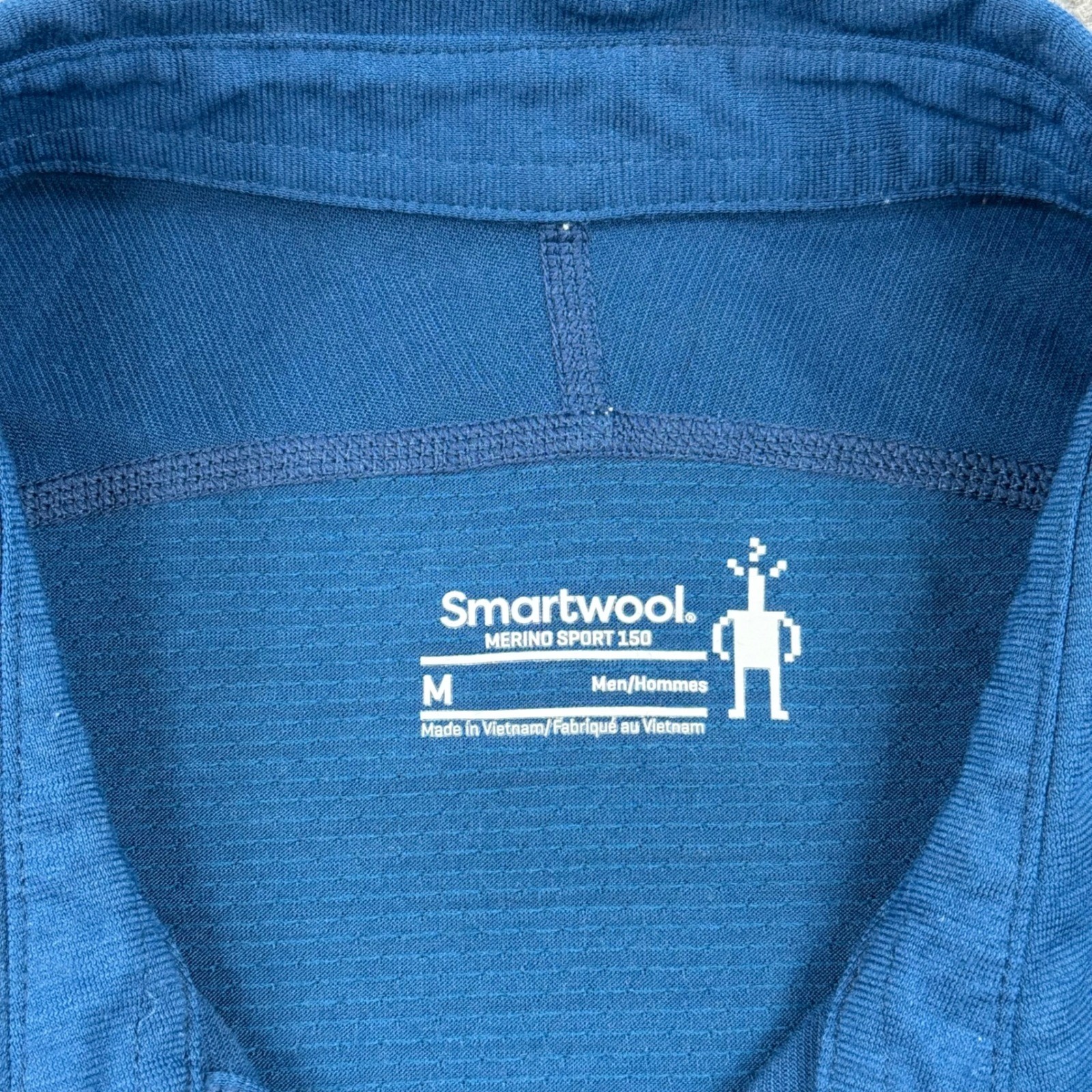 Smartwool Merino Sport 150 Short Sleeve Button Down Shirt Size Medium Blue Men's