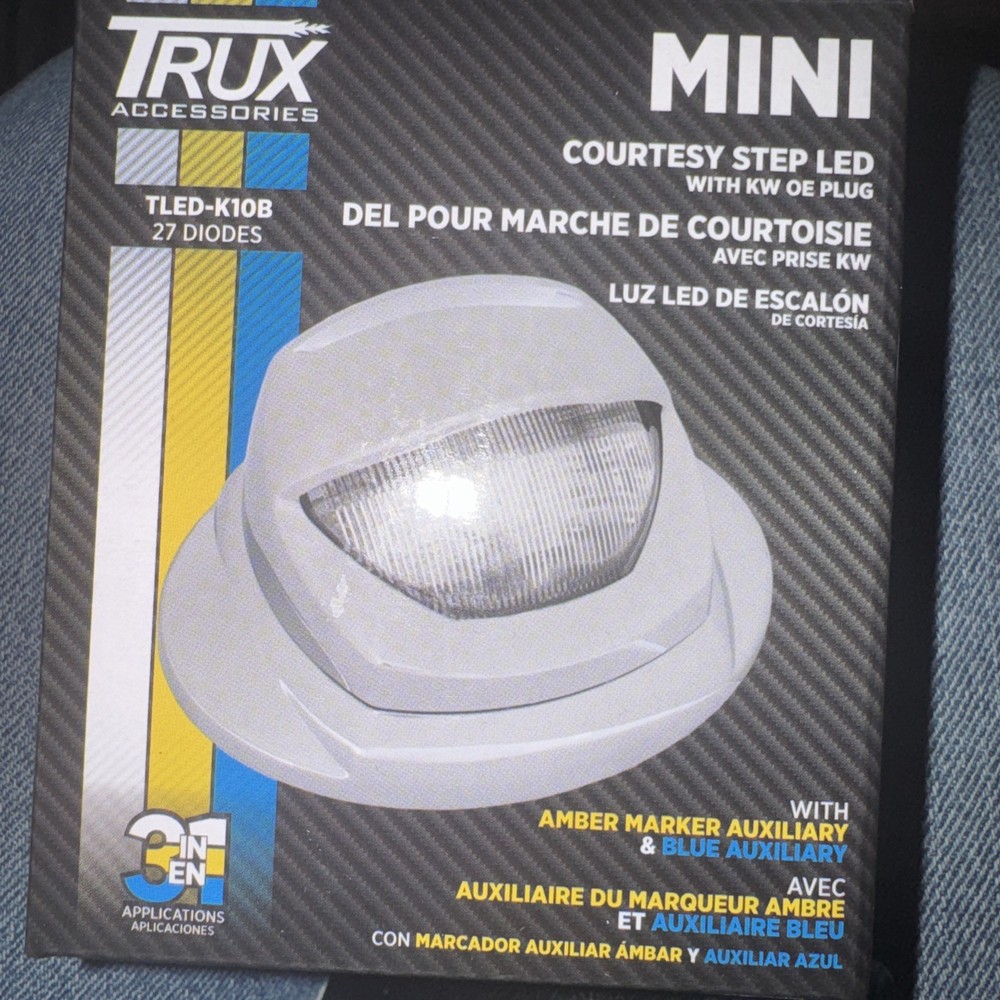 White Courtesy & Amber/Blue Marker Auxiliary Mini Step LED – KW OE Plug