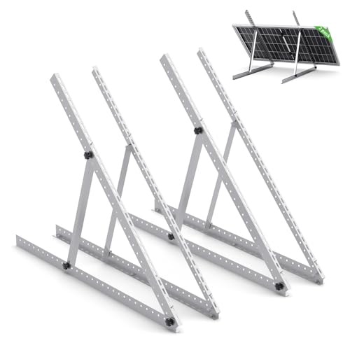 41in Adjustable Solar Panel Mount Brackets with Foldable Tilt Legs, 2 Sets