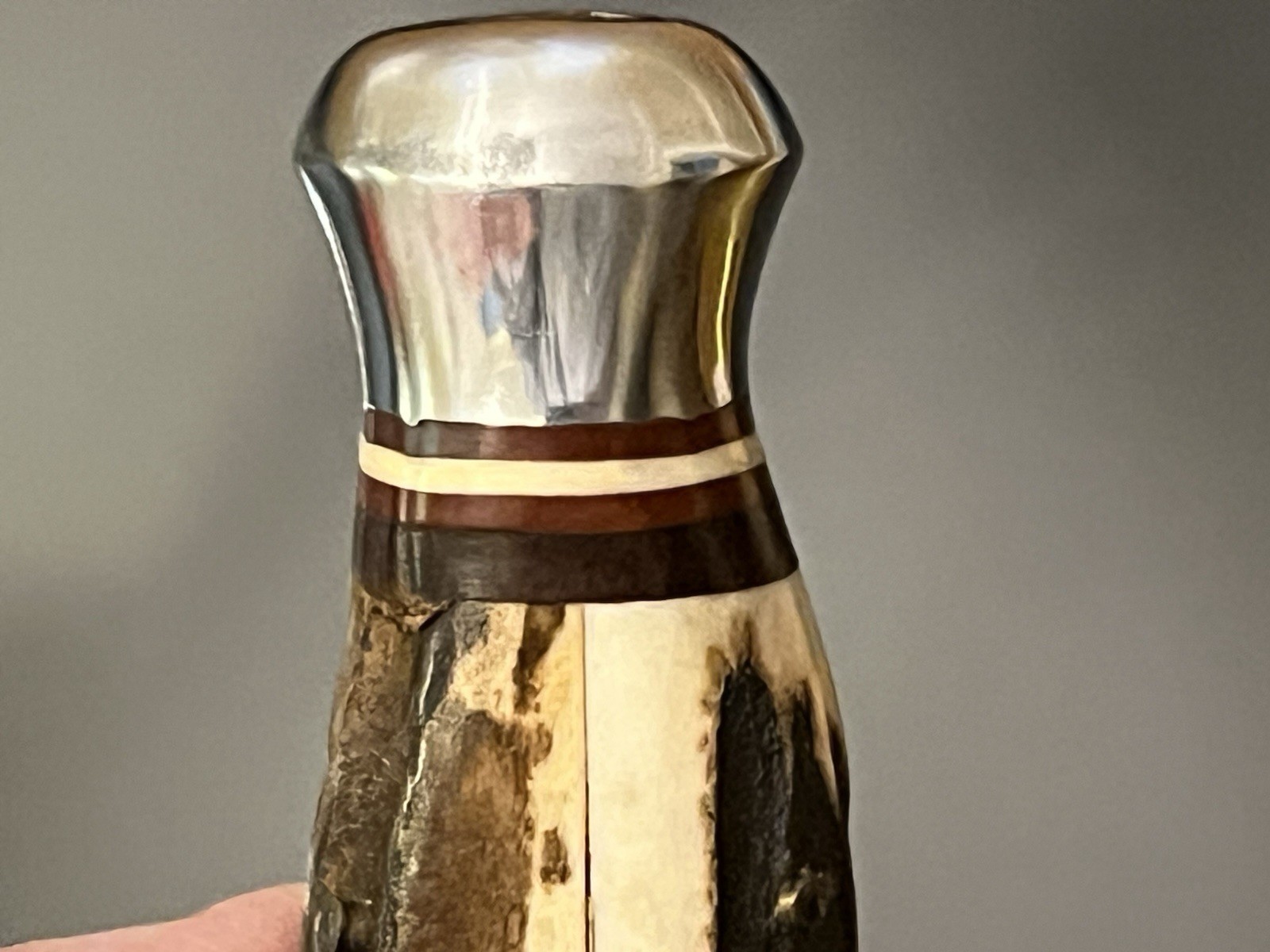 VINTAGE VOSS CUT. CO.GERMANY THICK STAG HUNTING KNIFE SKINNER BLADE 8-1/4” MINT