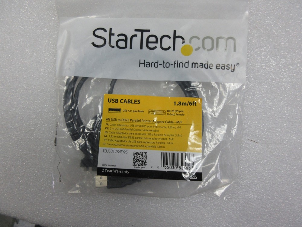 StarTech ICUSB1284D25 6 ft USB DB25 Parallel Printer Adapter Cable 25 PIN Female