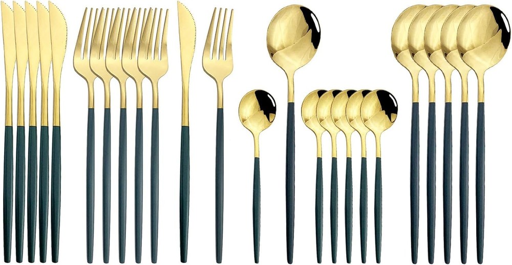 24 Pieces Silverware Flatware Cutlery Set Stainless Steel Tableware